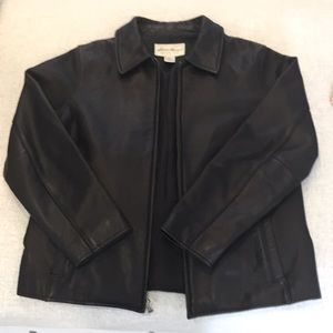 Eddie Bauer soft black leather jacket, size S
